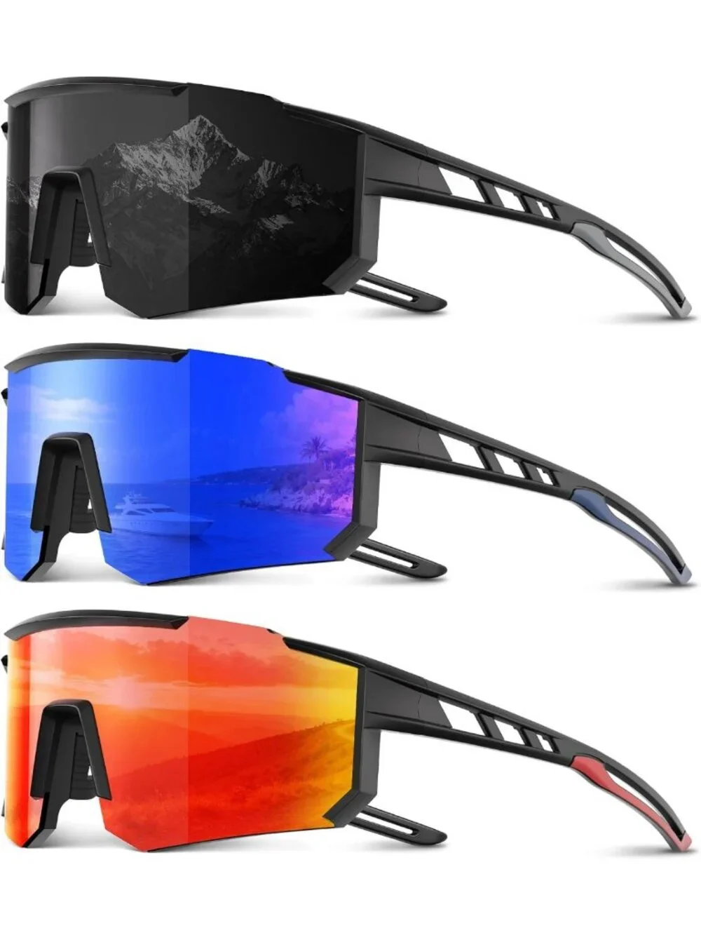 Polarized Sports Sunglasses for Men & Women - Ideal for Running, Cycling